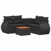 vidaXL Ensemble de Canap&eacute;s 6 pc Noir Rattan synth&eacute;tique et acier
