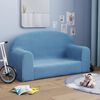 vidaXL Canap&eacute; pour enfants &agrave; 2 places Bleu Peluche douce