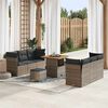 vidaXL Ensemble de canap&eacute; de jardin avec coussin 9 pcs Gris polyrotin