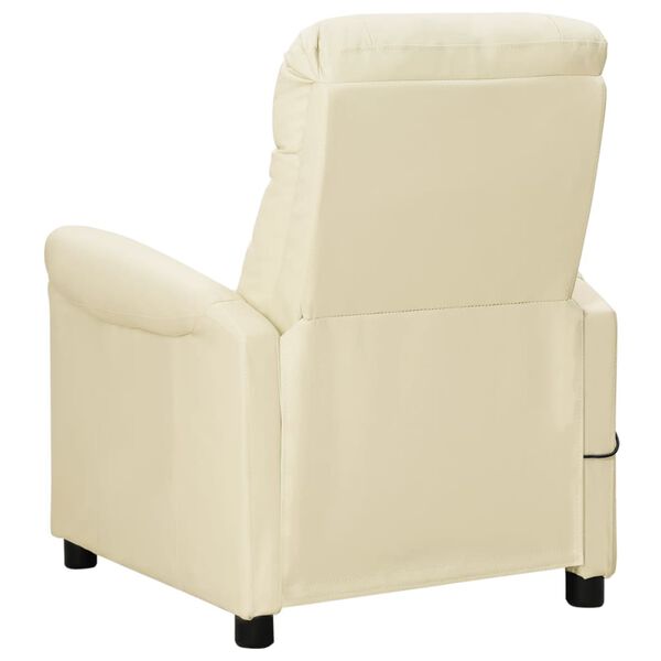 vidaXL Fauteuil de massage Cr&egrave;me Similicuir