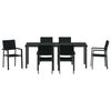 vidaXL Ensemble de salle &agrave; manger pour jardin 7 pcs Noir