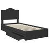 vidaXL Lit de Rangement Noir 100 x 200 cm Bois d'ing&eacute;nierie