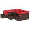 vidaXL Ensemble de canap&eacute; de jardin 9 pc Marron polyrotin