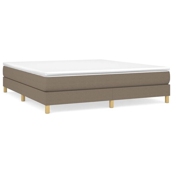 vidaXL Sommier &agrave; lattes de lit avec matelas Taupe 160x200 cm Tissu
