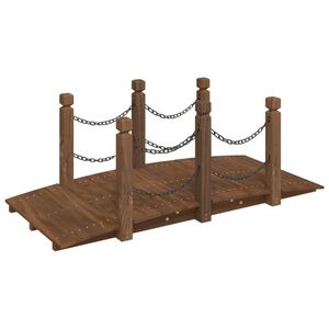 vidaXL Pont de jardin avec garde-corps en cha&icirc;ne bois massif &eacute;pic&eacute;a