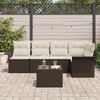 vidaXL Ensemble de canap&eacute; de jardin 6 pcs Marron polyrotin