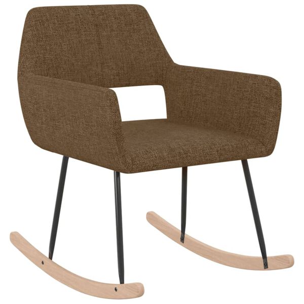vidaXL Chaise &agrave; bascule Marron Tissu