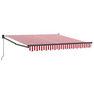 vidaXL Auvent r&eacute;tractable Rouge et Blanc 350 x 250 cm