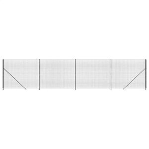 vidaXL Cl&ocirc;ture en treillis m&eacute;tallique avec bride anthracite 1,4x10 m