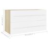 vidaXL Ensemble de meubles de salle de bain 2pcs blanc et ch&ecirc;ne sonoma