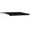 vidaXL Cadre de store manuel avec LEDs Noir et anthracite 4 &times; 3,5 m
