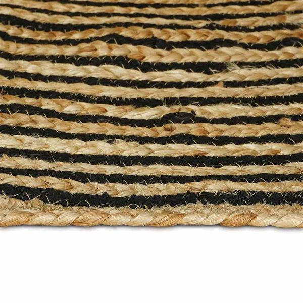 vidaXL Tapis Naturel et Noir 200 x 200 cm Jute