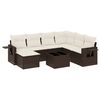vidaXL Salon de jardin 8 pcs avec coussins marron r&eacute;sine tress&eacute;e