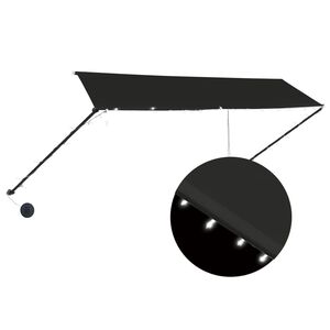 vidaXL Auvent r&eacute;tractable avec LED 350x150 cm Anthracite