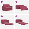 vidaXL Canap&eacute;-lit 2 en 1 rouge bordeaux 122x204x55 cm velours