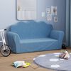 vidaXL Canap&eacute; pour enfants &agrave; 2 places Bleu Peluche douce