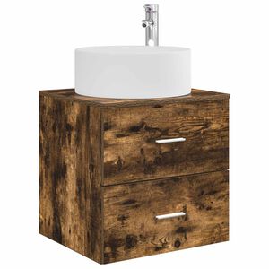 vidaXL Vanit&eacute; de lavabo mural Ch&ecirc;ne fum&eacute; 49,5 x 44,5 x 65,5 cm