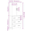 vidaXL Buffet haut Sonoma gris 69,5x34x180 cm Bois d'ing&eacute;nierie