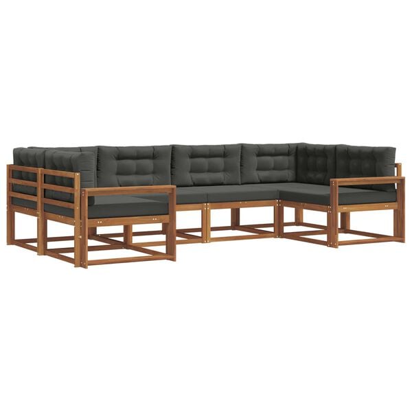vidaXL Ensemble de canap&eacute;s d'ext&eacute;rieur 6 pcs Naturel et Anthracite