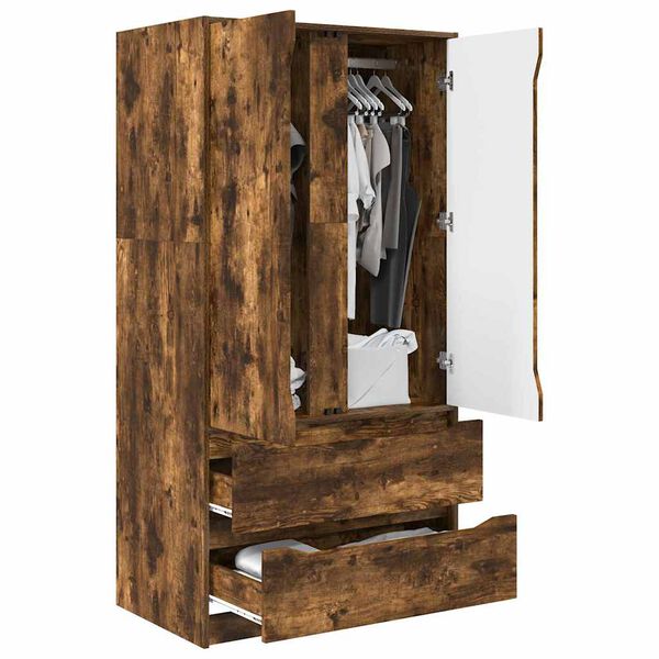 vidaXL Cabinet de salle de bain Ch&ecirc;ne fum&eacute; 79,5 x 49 x 156 cm