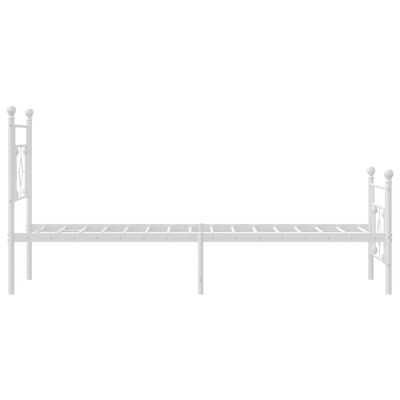 vidaXL Cadre de lit métal sans matelas avec pied de lit blanc 90x200cm