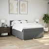 vidaXL Sommier &agrave; lattes de lit avec matelas Gris fonc&eacute; 160x200cm Tissu