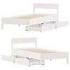 vidaXL Cadre de lit sans matelas blanc 90x200 cm bois de pin massif