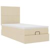 vidaXL Cadre de lit ottoman avec matelas cr&egrave;me 80x200 cm tissu