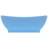 vidaXL Lavabo ovale à trop-plein Bleu clair mat 58,5x39 cm Céramique