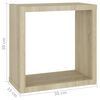 vidaXL &Eacute;tag&egrave;res cube murales 2 pcs Blanc et ch&ecirc;ne sonoma 30x15x30 cm