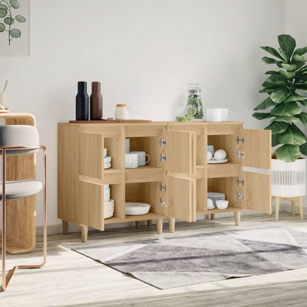 vidaXL Buffets 2 pcs ch&ecirc;ne sonoma 60x35x70 cm bois d'ing&eacute;nierie