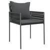 vidaXL Ensemble de salle &agrave; manger pour jardin 3 pcs Noir et gris
