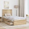 vidaXL Cadre de lit Ch&ecirc;ne Sonoma 90 x 190 cm Bois d'ing&eacute;nierie