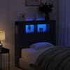 vidaXL T&ecirc;te de lit LED avec &eacute;tag&egrave;re Ch&ecirc;ne noir 100 x 18,5 x 103,5 cm