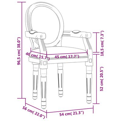 vidaXL Chaise à manger gris clair 54x56x96,5 cm velours