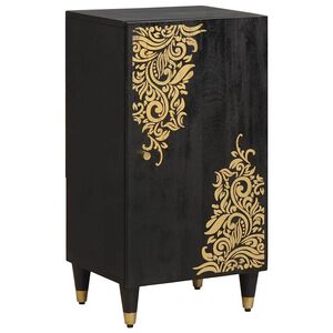vidaXL Buffet avec &eacute;tag&egrave;re Noir 40 x 33 x 75 cm Bois de mangue massif