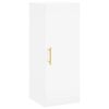 vidaXL Buffet haut Blanc 34,5x34x180 cm Bois d'ing&eacute;nierie