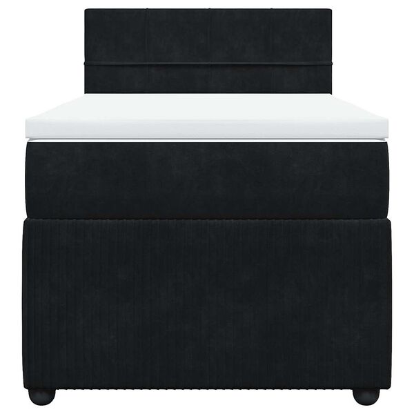 vidaXL Sommier &agrave; lattes de lit avec matelas Noir 90x200 cm Velours