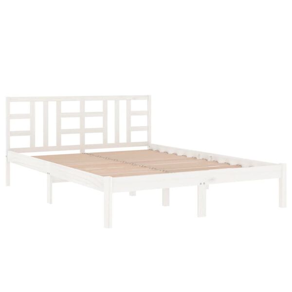 vidaXL Cadre de lit sans matelas blanc 120x200 cm bois massif