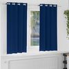 vidaXL Rideaux occultants avec anneaux 2 pcs Bleu foncé 175 x 140 cm