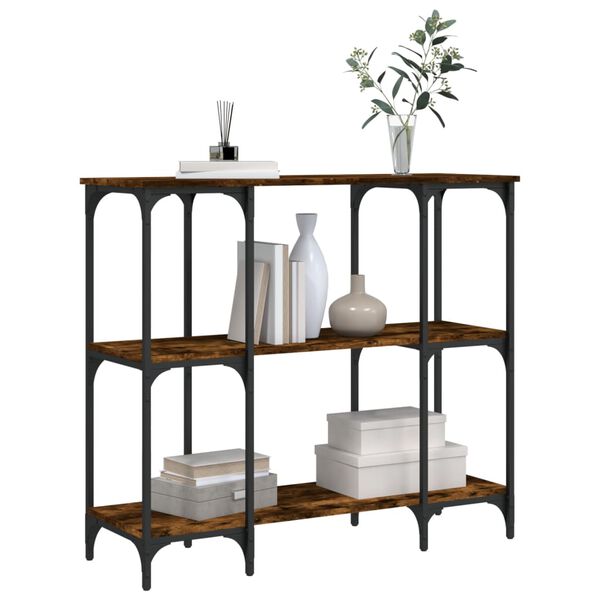 vidaXL Table console ch&ecirc;ne fum&eacute; 102x35x90 cm bois d'ing&eacute;nierie