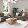 vidaXL Canap&eacute; 3 pcs Gris fonc&eacute; 221 x 80 x 80 cm Tissu en lin m&eacute;lang&eacute;
