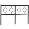 vidaXL T&ecirc;te de lit m&eacute;tal noir 150 cm