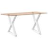 vidaXL Pieds de table &agrave; manger 2 pi&egrave;ces Blanc 70 x (72-73,3) cm Acier