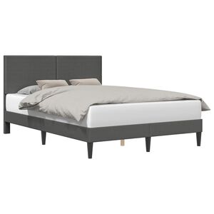 vidaXL Cadre de lit Gris fonc&eacute; 140 x 200 cm Tissu en velours c&ocirc;tel&eacute;