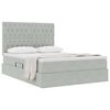 vidaXL Lit avec rangement et matelas Gris clair 140 x 200 cm Velours
