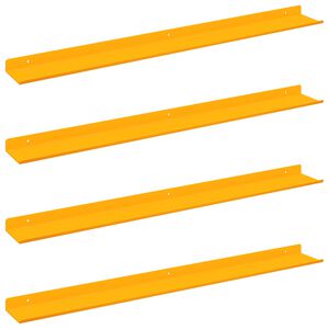 vidaXL &Eacute;tag&egrave;re flottante 4 pc Jaune moutarde 80 x 9 x 2,5 cm Acier