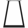 vidaXL Pieds de table &agrave; manger en V 2 pi&egrave;ces Noir 60 x (72-73,3) cm Acier