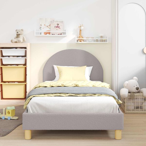 vidaXL Cadre de lit pour enfants avec t&ecirc;te de lit Gris clair