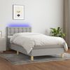 vidaXL Sommier &agrave; lattes de lit avec matelas et LED Gris clair 90x190cm